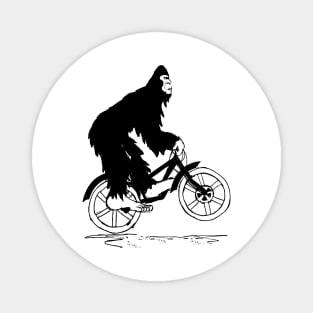 Funny BIgfoot Riding A Bike Magnet